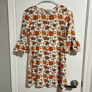 Rare Editions Girls Size 12 Autumn Floral Bell Sleeve Dress